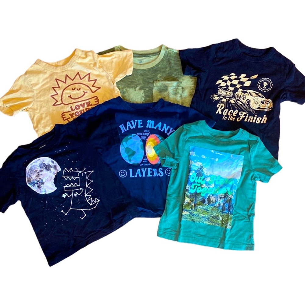 Six size 3T Tees - Gap, Old Navy Children’s Place